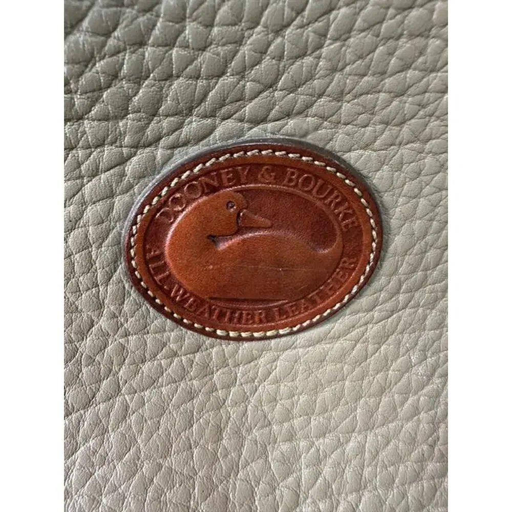 Dooney & Bourke Vintage All Weather Leather Briefcase Bag VGUC Taupe/British Tan